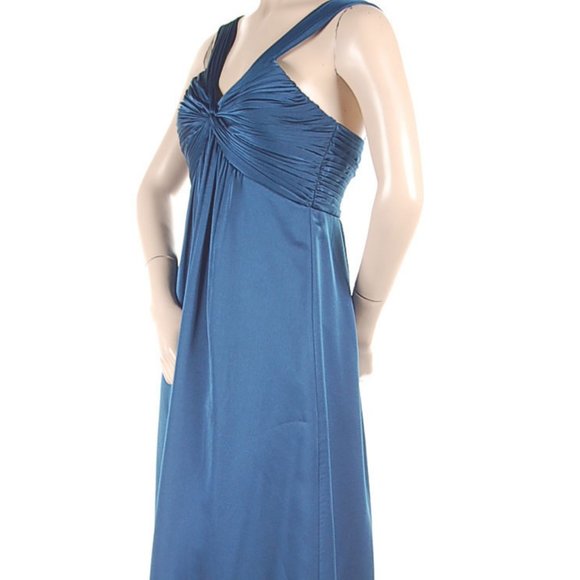 BCBGMaxAzria Ruched Bodice Satin Maxi Dress 0 - Picture 2 of 5